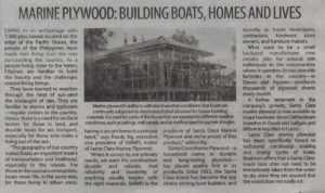 Manila Standard - Marine Plywood: Building Boats, Homes and Lives